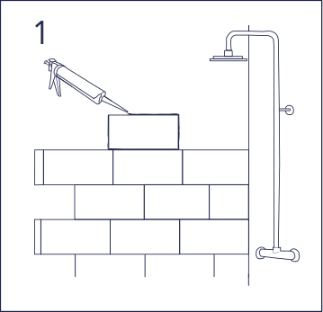 Apply around the perimeter and remove excess