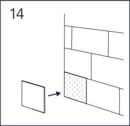 Collocate the cut tile