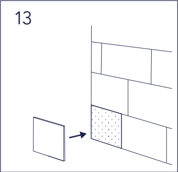 Collocate the cut tile